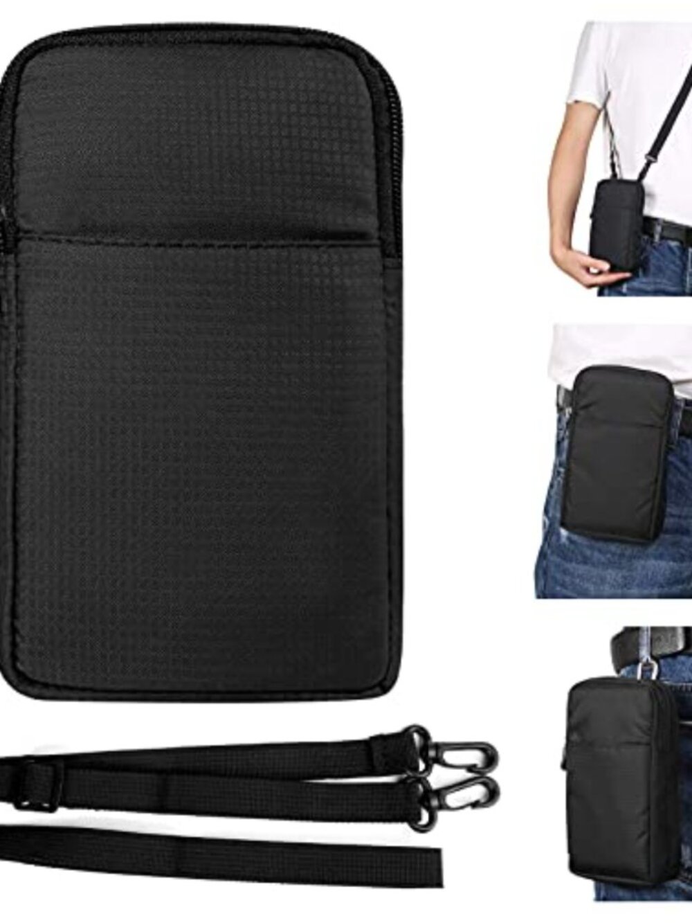 Nylon Cell Phone Crossbody Purse Waist Pouch Belt Holster Adjustable Strap